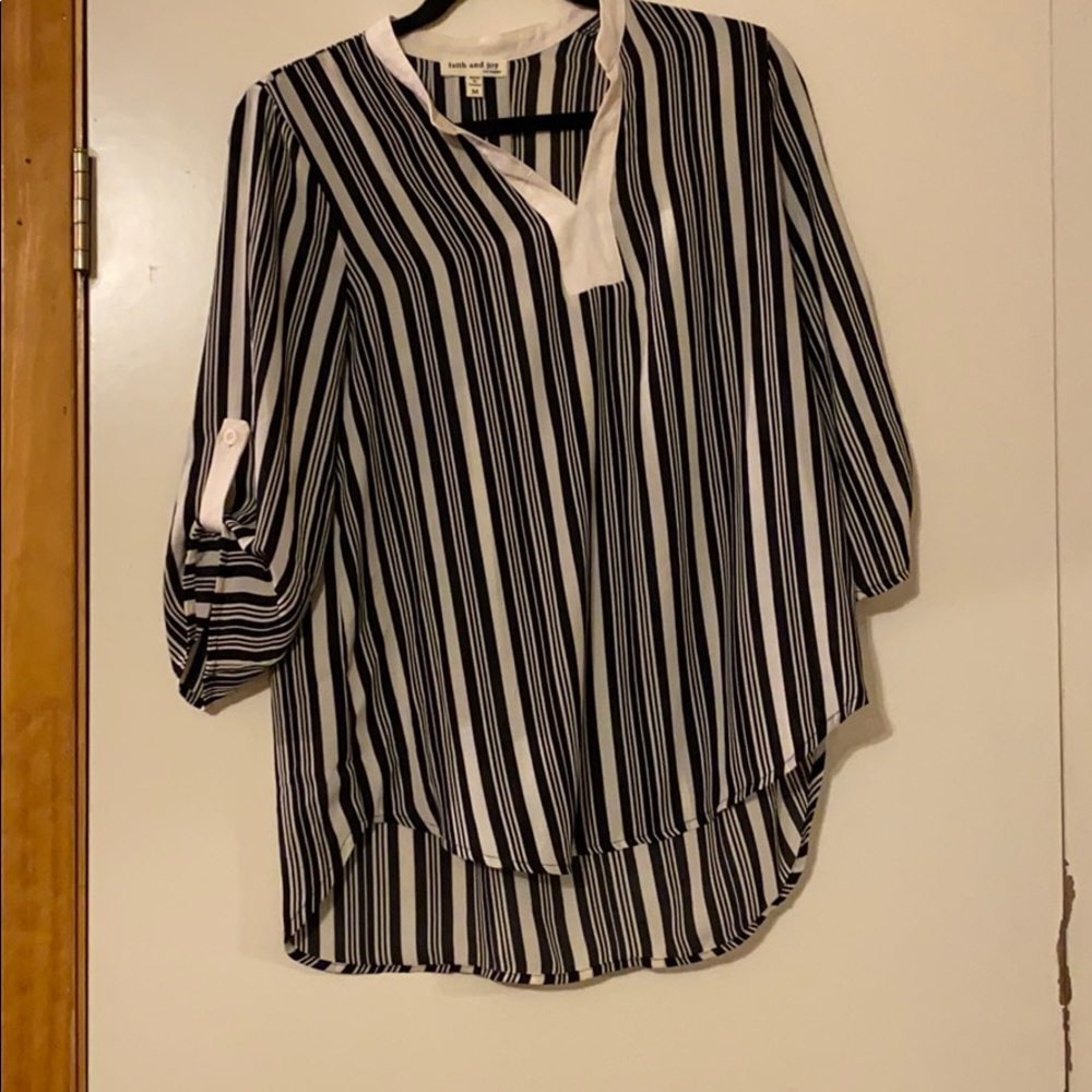 Black and cream striped shirt